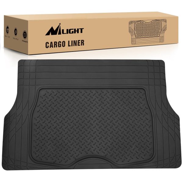 50X31 Inch Rubber Cargo Mats Universal Trim to fit Most Vehicles at Nilight Led Light