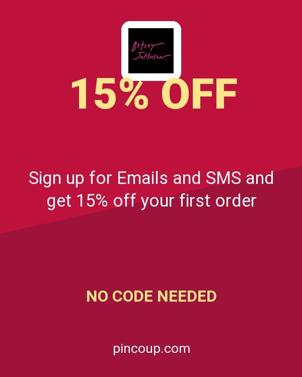 Betsey Johnson coupon: Sign up for Emails and SMS and get 15% off your first order