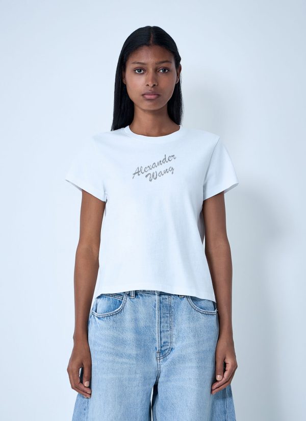 Alexander Wang Logo Motif T-shirt - Woman T-shirts White Xs at LN-CC