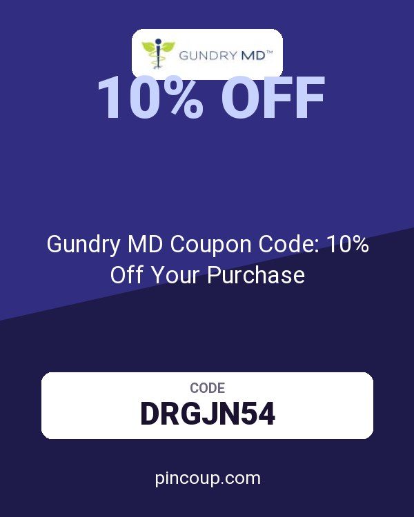 Gundry MD Coupon Code: 10% Off Your Purchase