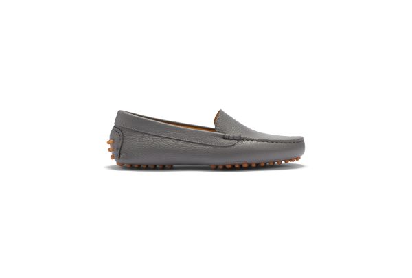 M.Gemi The Felize Women's Moccasin Shoes, Size 39 in Gray Leather/Suede