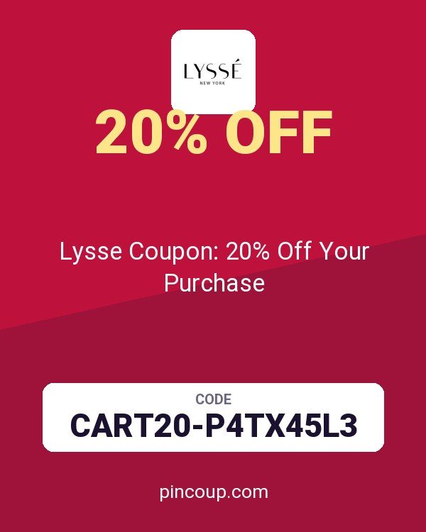 Lysse Coupon: 20% Off Your Purchase