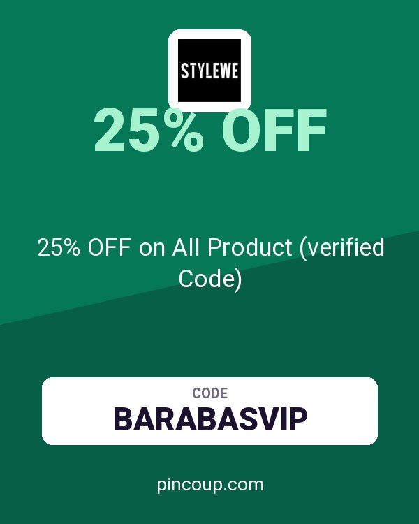 StyleWe coupon: 25% OFF on All Product (verified Code)