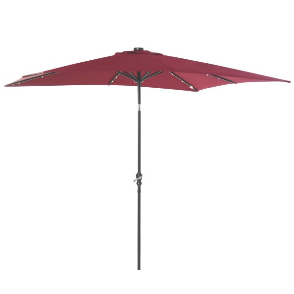 Outsunny 9' x 7' Solar Umbrella, LED Lighted Patio Umbrella for Table or Base with Tilt & Crank, Outdoor Umbrella for Garden, Deck, Backyard, Pool, Be at Aosom.com