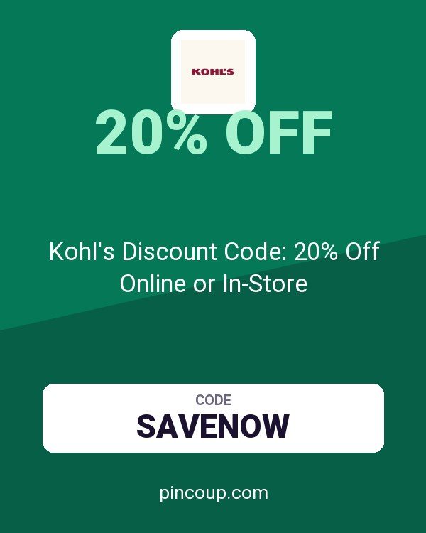 Kohl's Discount Code: 20% Off Online or In-Store