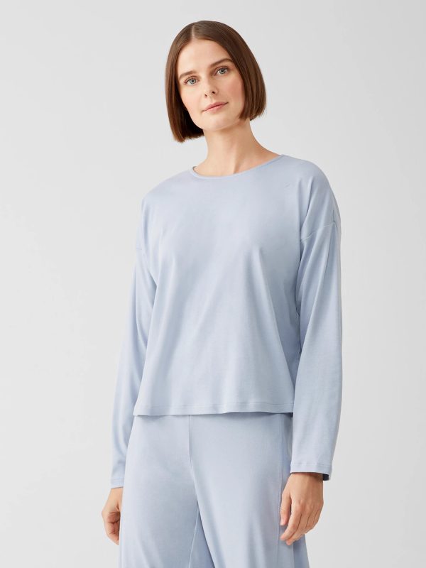 Cozy Organic Cotton Interlock Box-Top at EILEEN FISHER