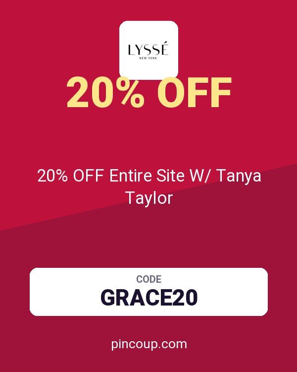Lysse coupon: 20% OFF Entire Site W/ Tanya Taylor