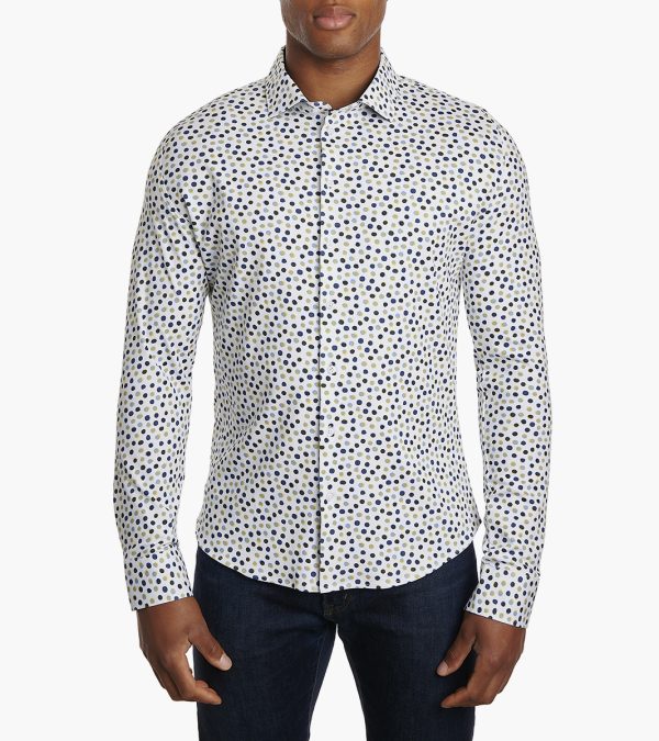 Stacy Adams Shoes Lowe Dress Shirt Point Collar White Multi Size XL=17"-17.5"