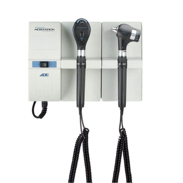 ADC Adstation 56802 3.5V Wall PMV Otoscope/Coax Plus Ophthalmoscope Diagnostic Set - LED Otoscope/Xenon Ophthalmoscope at MFI Medical