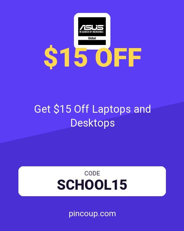 ASUS (US & Canada) coupon: Get $15 Off Laptops and Desktops
