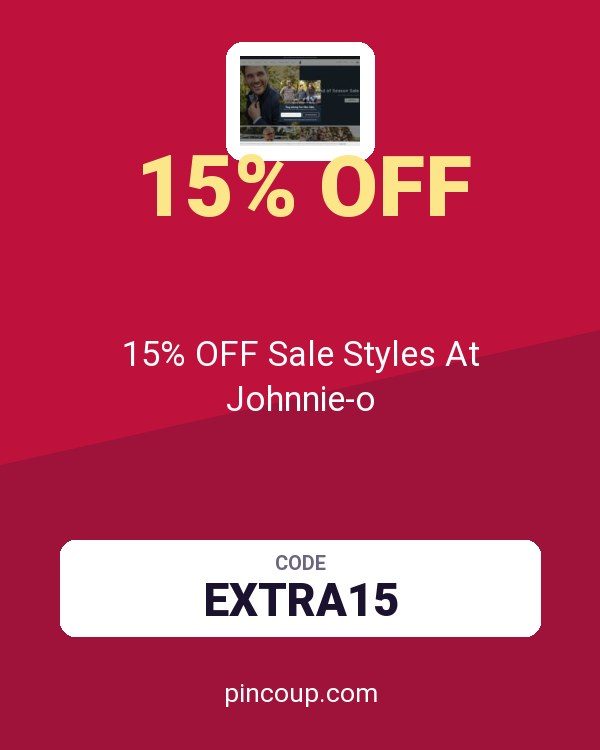 15% OFF Sale Styles At Johnnie-o