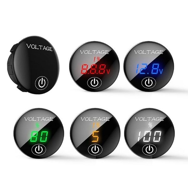 Car Motorcycle DC 5V-48V LED Panel Digital Voltage Meter Battery Capacity Display Voltmeter with Touch ON OFF Switch SUM at Wish US & CA