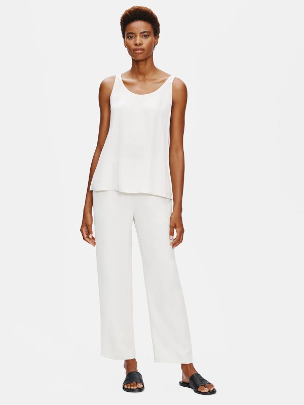 Silk Georgette Crepe Straight Pant at EILEEN FISHER