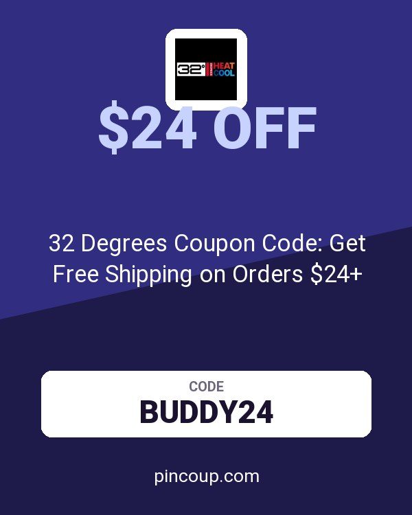 32 Degrees Coupon Code: Get Free Shipping on Orders $24+