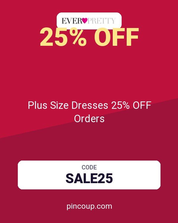 Ever-Pretty coupon: Plus Size Dresses 25% OFF Orders