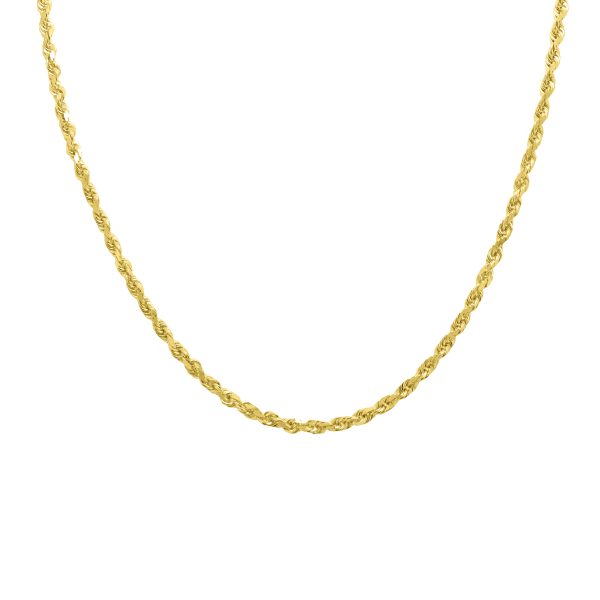 14K Yellow Gold 3.5mm Classic Diamond Cut Twisted Rope Chain with Lobster Clasp - 22 Inch at Szul.com