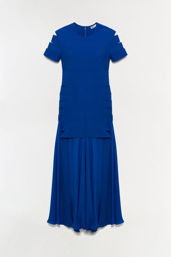SIMKHAI Women's Laken Knit Maxi Dress in Royal Blue, Size Medium