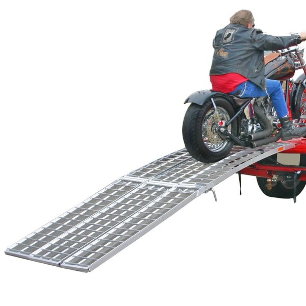 10' Aluminum Bi-Fold Ramp 1,500 lb. Capacity - Heavy Duty Dirt Bike 3-Piece Loading Ramp by Black Widow MF-12038 at Discount Ramps