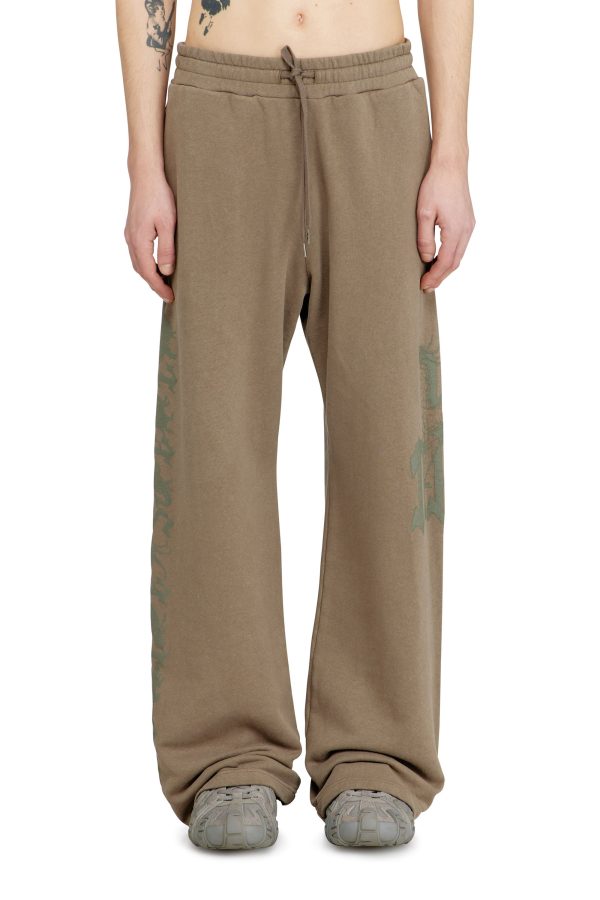 Diesel - Treated pants with logo print - Pants - Man - Brown