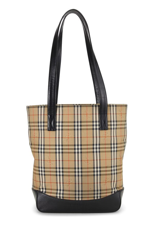 Women's Burberry Black Haymarket Check Pocket Shoulder Bag in Black at What Goes Around Comes Around