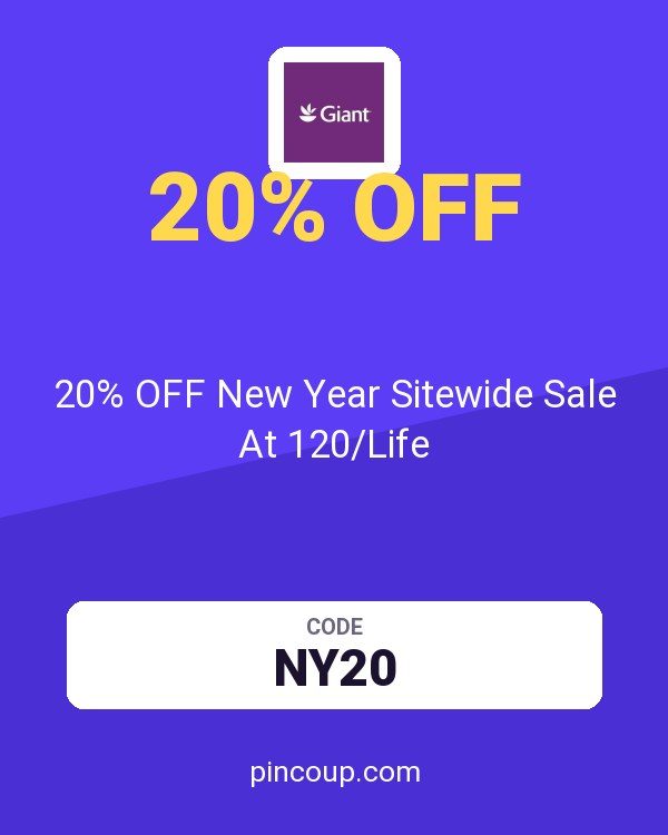 Giant Food coupon: 20% OFF New Year Sitewide Sale At 120/Life