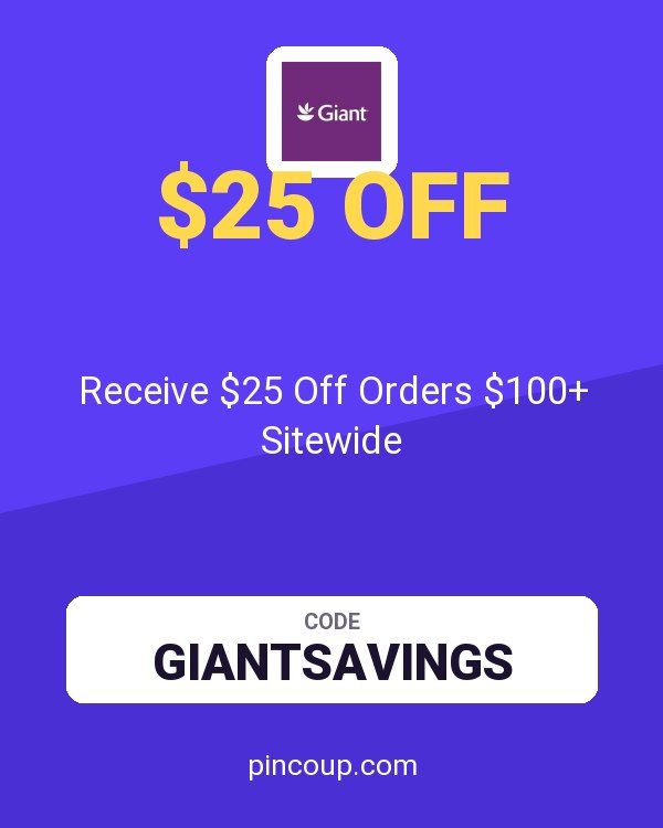 Giant Food coupon: Receive $25 Off Orders $100+ Sitewide
