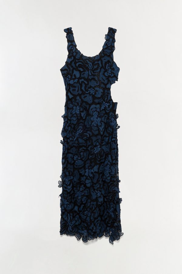 SIMKHAI Women's Corinna Lace Midi Dress in Dark Indigo Multi, Size XS