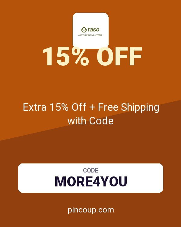 tasc Performance coupon: Extra 15% Off + Free Shipping with Code
