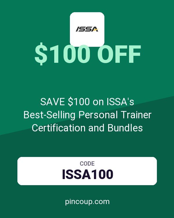 ISSA (International Sports Science Association) coupon: SAVE $100 on ISSA's Best-Selling Personal Trainer Certification and Bundles
