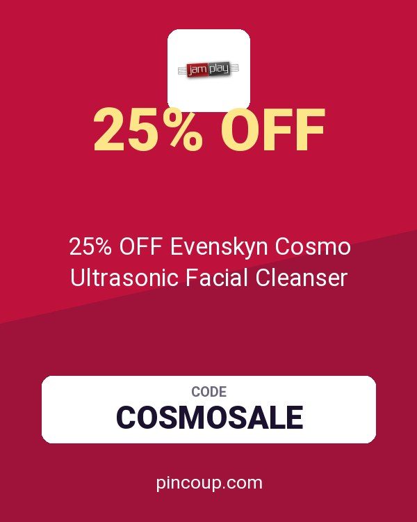 JamPlay coupon: 25% OFF Evenskyn Cosmo Ultrasonic Facial Cleanser