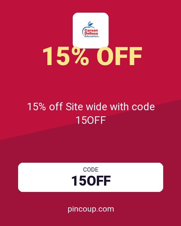 Carson Dellosa coupon: 15% off Site wide with code 15OFF