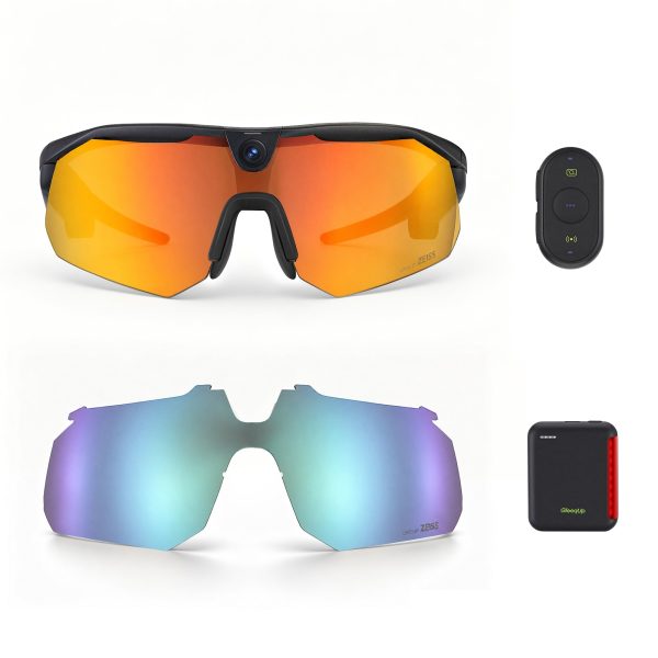 BleeqUp Ranger AI Sports Camera Glasses – Ultimate Bundle - Black - Zeiss Orange Lens / ZEISS Blue Lens / Power Plus+Bluetooth Controller at FutureBleep Technology Limited