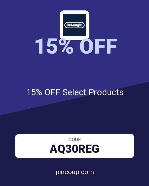 Delonghi coupon: 15% OFF Select Products