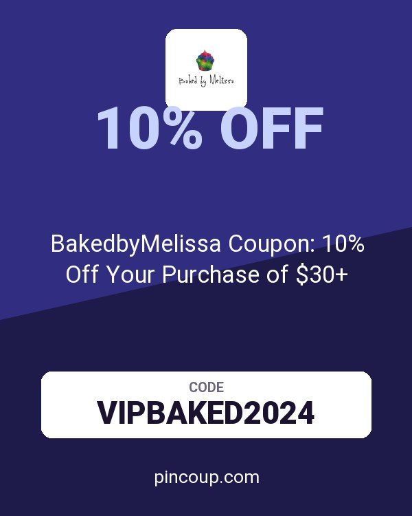 BakedbyMelissa Coupon: 10% Off Your Purchase of $30+