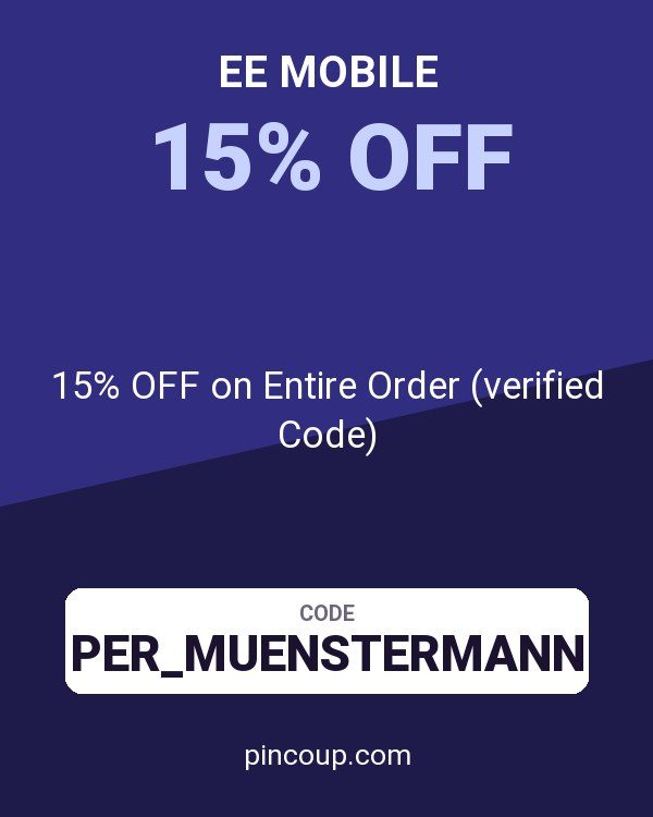 EE Mobile coupon: 15% OFF on Entire Order (verified Code)