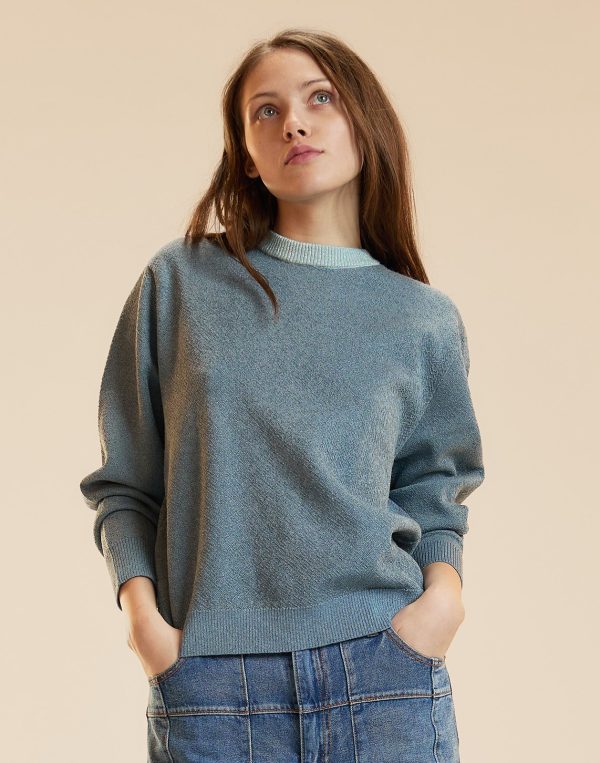 Metallic Knit Crewneck at Cynthia Rowley