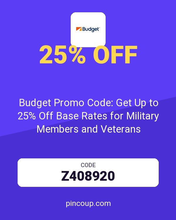 Budget Car Rental coupon: Budget Promo Code: Get Up to 25% Off Base Rates for Military Members and Veterans
