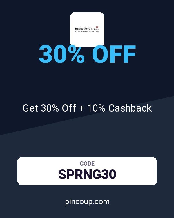 BudgetPetCare.com coupon: Get 30% Off + 10% Cashback