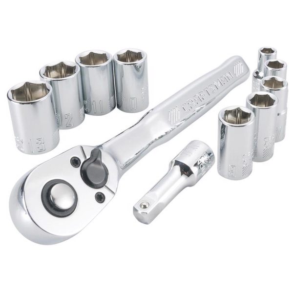 Craftsman 1/4 in. drive Metric 6 Point Socket and Ratchet Set 11 pc at Ace Hardware