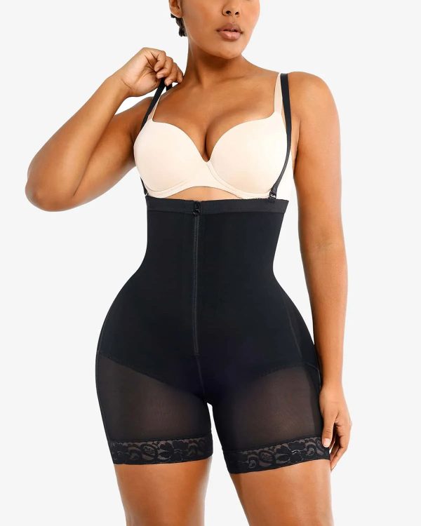 Bare Essentials™ AirSlim® High-Waisted Firm Tummy Compression Mid Thigh Short - Black / XS at Shapellx