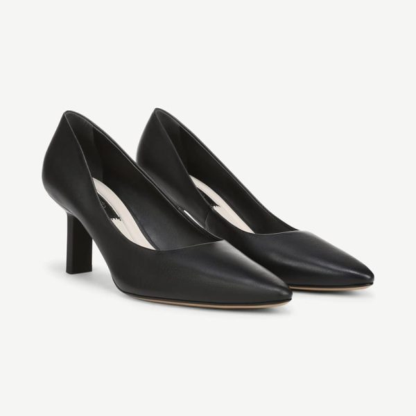 Franco Sarto Franco Julissa Pointed Toe Pump (Black Leather) 9.5 M Slip On Fit, Slip-On Fit