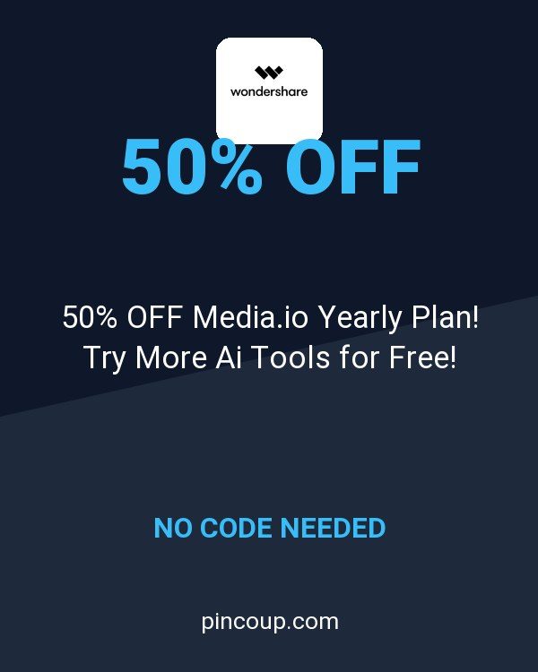 Wondershare Software coupon: 50% OFF Media.io Yearly Plan! Try More Ai Tools for Free!