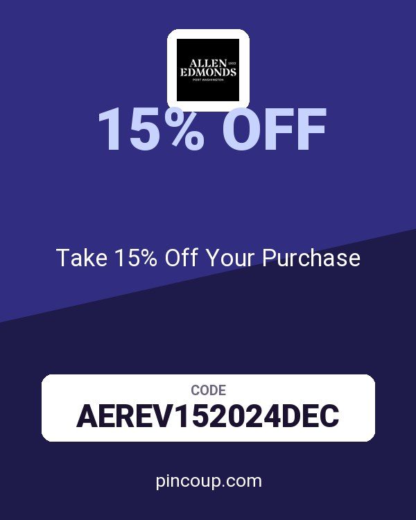 Allen Edmonds coupon: Take 15% Off Your Purchase