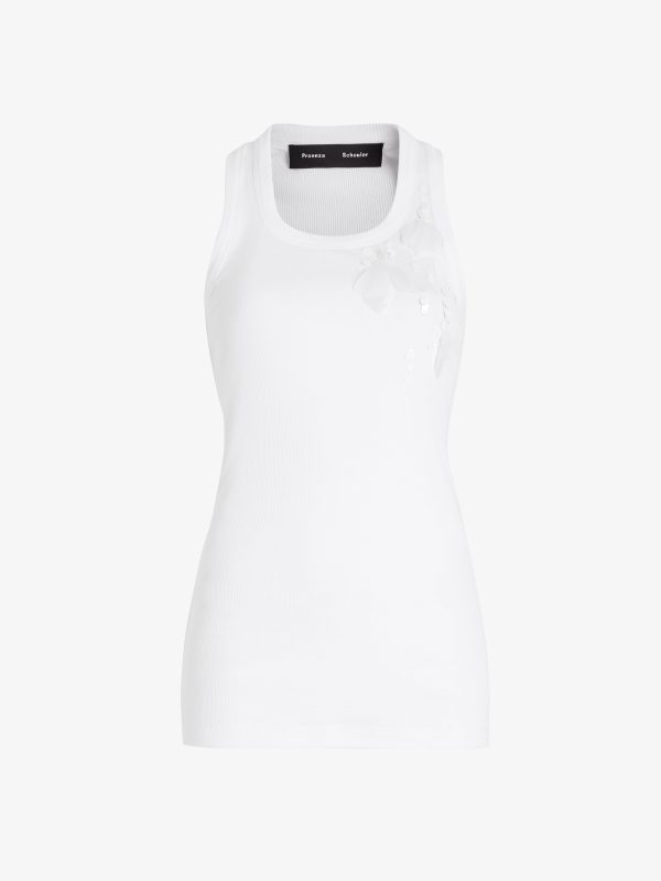 Tana Top in Embroidered Cotton at Proenza Schouler LLC