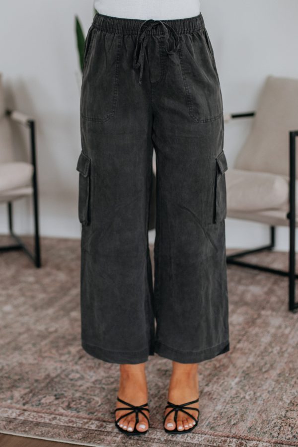 Wylie Cargo Pants - Charcoal at Wild Oak Boutique