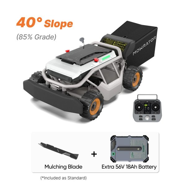 Extended Power Bundle: Mowrator S1 4WD 18Ah Lawn Mower+Extra 18Ah Battery - 4WD 18Ah 40° Slope + Extra 18Ah Battery at Reemo Innovation Limited