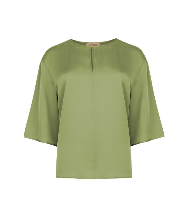 Falconeri Blouse in matte satin Woman Basil Size LL