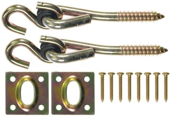 Ace Small Chrome Silver Steel 4 in. L Swing Hook Kit 225 lb 2 pk at Ace Hardware