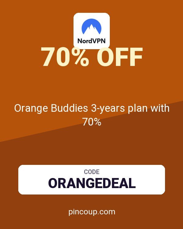 NordVPN coupon: Orange Buddies 3-years plan with 70%
