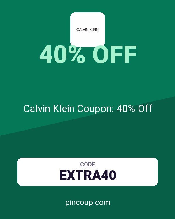 Calvin Klein Coupon: 40% Off